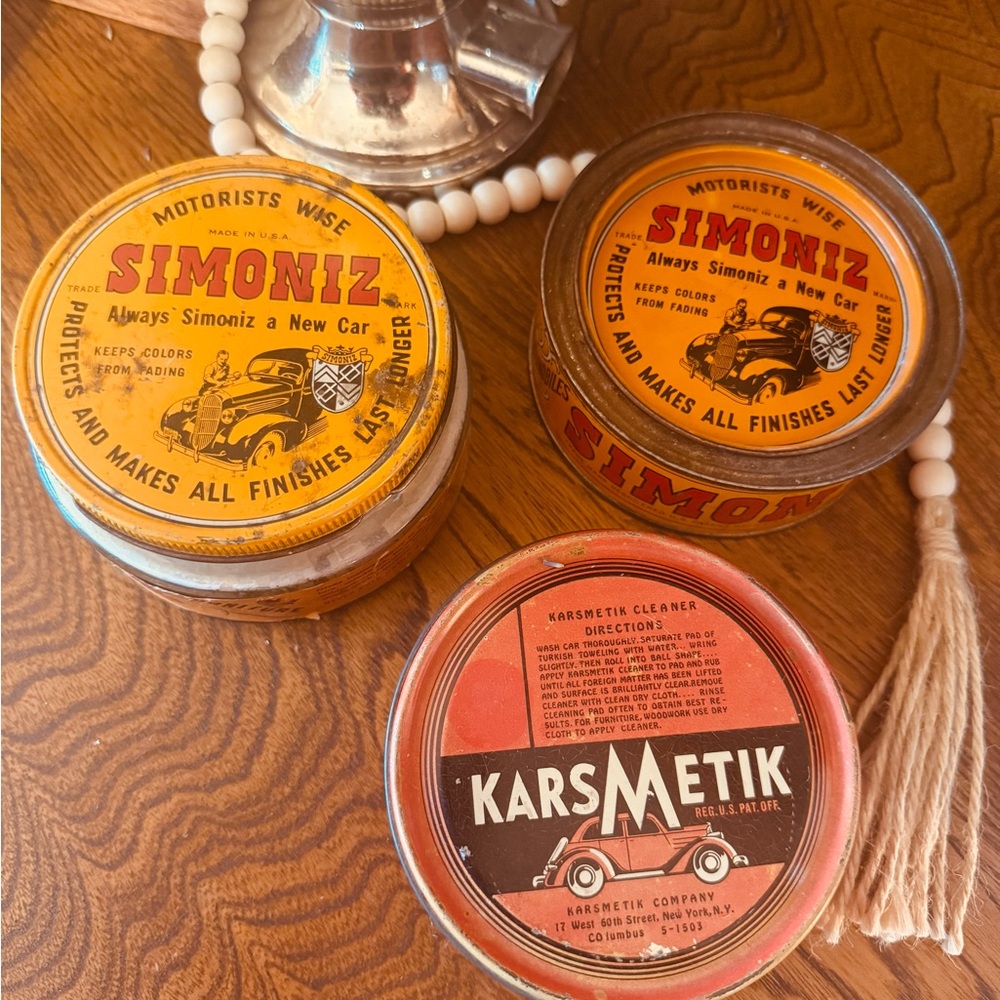 Vintage Simoniz and Karsmetik Containers